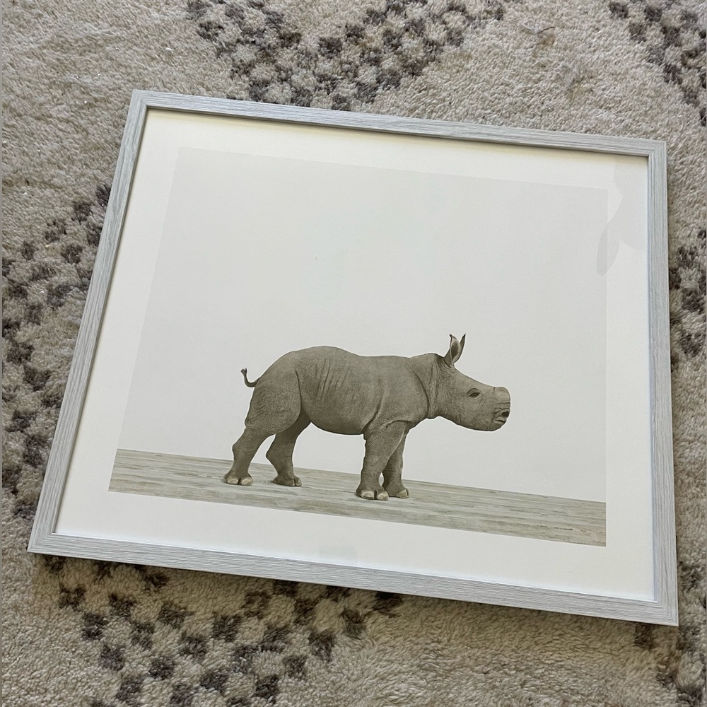 Restoration Hardware Gray Rhino Art Print